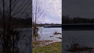 Schifffahrt am Rhein Hochwasser boat ship rhein [upl. by Weiler]