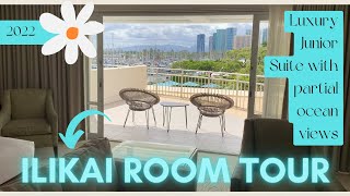 Ilikai Hotel  ROOM TOUR  Luxury Junior Suite with Partial Ocean View [upl. by Tibbs]