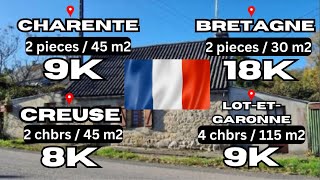 ENG SUB Maisons à vendre  Charente 9k Bretagne 18k Creuse 8k LotetGaronne 9k [upl. by Fang574]