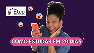 COMO PASSAR NA ETEC ESTUDANDO EM MENOS DE 20 DIAS  VESTIBULINHO ETEC 2022 [upl. by Ynahpit604]