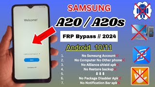 Samsung A20A20s Android 1011 FRP Bypass  2024 Without Pc Google Account Bypass  New Method [upl. by Sergu]