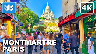 4K Montmartre SacréCœur Paris France 🇫🇷 Walking Tour Vlog amp Vacation Travel Guide 🎧 [upl. by Kred]