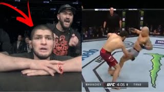 Khabib Coaching Best Friend Islam Makhachev During Fight 🤩 [upl. by Zak]