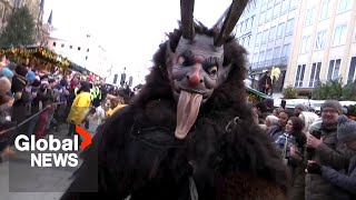 Krampus parade takes over Munich streets delighting spectators [upl. by Bow]