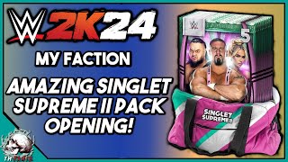 AMAZING SINGLET SUPREME II PACK OPENING WWE 2K24 MyFaction [upl. by Aleahpar]