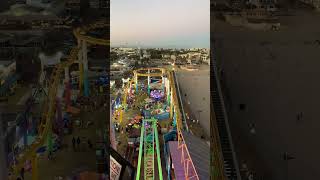 Santa Monica Pier Riding the Ferris Wheel in Pacific Park Santa Monica California [upl. by Yeoj]