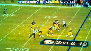 Antonio Brown 58 yard catch vs RavensDivisional Playoffs [upl. by Arrekahs]