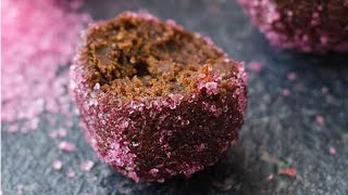 Valentines Day Homemade Chocolate Truffles With Homemade Pink Colored Sugar [upl. by Ijar]