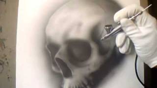 Airbrush for beginners quothow to airbrush a skullquot [upl. by Sirromaj]