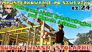 BUDUJĘ WŁASNĄ STOLARNIĘ  cz24 Dokręcam belki konstrukcyjne pod panele ścienne  Na wesoło [upl. by Billye]