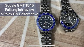 Squale 1545 GMT blue bezel watch vs the Rolex GMT Batman a valid cheaper alternative 🧐 [upl. by Piwowar]