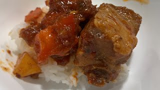 Next Menu for Catering  Pork Spareribs with OrangePeach juice and Rotel tomatoes [upl. by Clo]