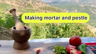 How to create a wooden mortar and pestle [upl. by Campman]