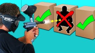 DONT Shoot the Person in the Mystery Box Challenge Paintball Edition [upl. by Attenoj739]