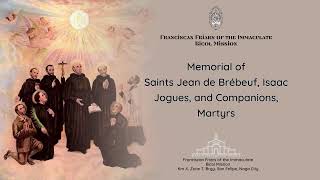 19 OCTOBER 2024 THE HOLY MASS Memorial of Saints Jean de Brébeuf Isaac Jogues and Companions Ma [upl. by Hpsoj23]