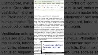 Gyors segítség  Ms Word Tabulátor beállítása [upl. by Toh]