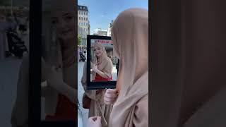 Non Hijab Trying Hijab First Time Social Experiment Wait For Reactionislamislamicshortsallah [upl. by Mingche]