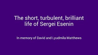 The Life and Work of Sergei Esenin [upl. by Claybourne]