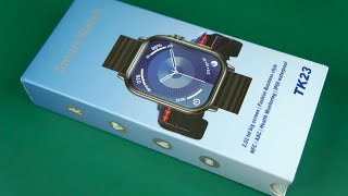 IWO Pro TK23 Bluetooth Call AOD Sport Smart Watch Unboxing Feature review link in the description [upl. by Ainez]