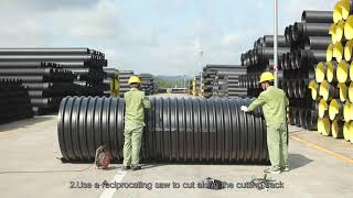 How to Cut Steel Reinforced PolyethylenePE Spiral Corrugated Pipe  LESSO [upl. by Nywrad894]