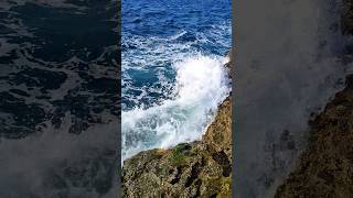 Lovely Waves Crashing on Rocks 🌊🪨 shorts fyp waves asmr rocks ocean relax nature [upl. by Kaile786]