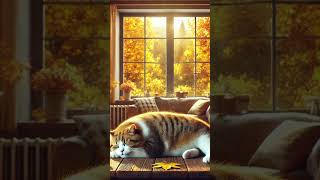 Relaxing Jazz  Golden Leaves Cat Purrs and Autumnal Music Bliss [upl. by Nmutua]