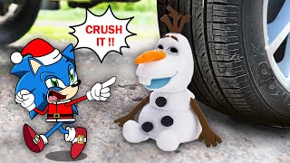 Car Crushing Sonic vs Christmas Ornaments  Crushing Crunchy amp Soft Things by Car  Woa Doodland [upl. by Truk]