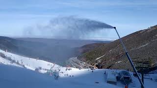 Valdezcaray nieve artificial Technoalpin lance V2 Snowgun snowmaking gun canyon Lenko ezcaray rioja [upl. by Ilrahs654]