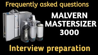 Interview questions on Malvern mastersizer 3000 Particle size analyzer PSD analyzer English Excel [upl. by Scarlet]