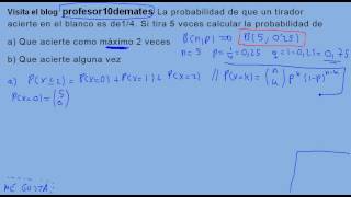 Distribución binomial 06 ejercicio 3 [upl. by Noguchi111]