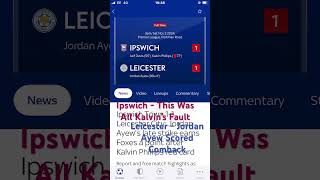 Ipswich 11 Leicester KALVIN P GOT A RED CARD [upl. by Tarttan266]