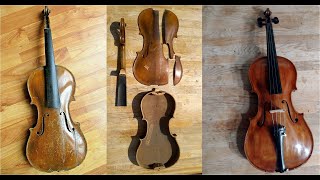 Restoration of a late 1800s Stainer Violin copy [upl. by Florio771]