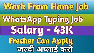 Work From Home Job 2024  Online Job At Home  WhatsApp Chatting Job  Job Joshi k Videos [upl. by Hawkie]