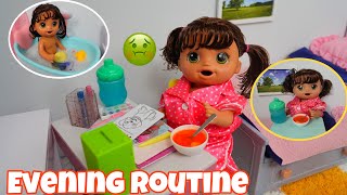 Baby Alive doll Aylas Evening Routine feeding doll soup baby alive doll videos [upl. by Siram]