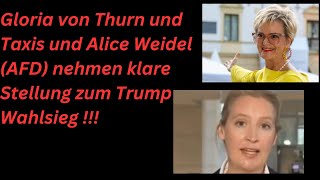 Gloria von Thrun und Taxis und Alice Weidel AfD nehmen Stellung zur Trump Wahlsieg [upl. by Koa]