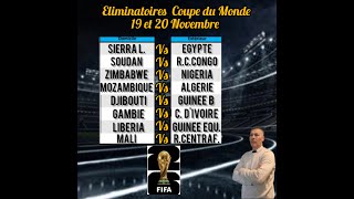 Pronostics Foot Eliminatoires Coupe du Monde Zone Afrique 19 et 20 Novembre [upl. by Sherris444]