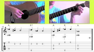 Lightly Row  German Easy Guitar Level Beginner Notation  TAB [upl. by Baniez]