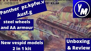 Vespid models new 172 scale model Panther tank with AA armour review and unboxing [upl. by Nalyr]