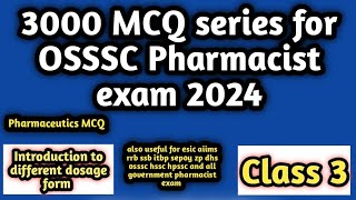 osssc pharmacist exam 2024pharmaceuticstopicwisemcqmcq 151 to 200esicaiimsrrbzphsschpsscssb [upl. by Nyrroc539]