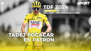 Tadej Pogacar simpose en patron sur la 14ème étape du Tour de France  Résumé [upl. by Landing418]