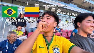 BRAZIL VS COLOMBIA MATCH DAY VLOG [upl. by Zingg]