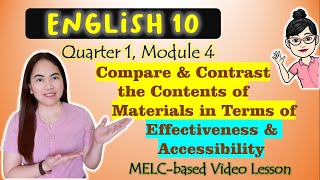 Compare and Contrast Content of Materials GRADE 10 MELCbased VIDEO LESSONQUARTER 1 MODULE 4 [upl. by Khalsa989]