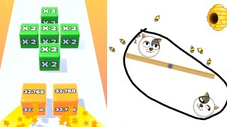 Jelly Run 2048 Vs Save the Doge All Levels Gameplay [upl. by Eseilanna630]