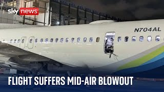 Alaska Airlines flight makes emergency landing after suffering midair window blowout [upl. by Ailito]