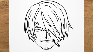 How to draw SANJI One Piece step by step EASY [upl. by Nnarefinnej638]