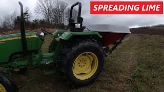 Spreading Lime With John Deere amp Kubota WigWag Spreader [upl. by Haroved]