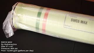 SWC6 MAX 8 x 40 800 psi Reverse Osmosis Membrane [upl. by Eudo706]