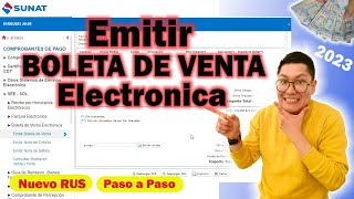 Como emitir BOLETA DE VENTA ELECTRONICA Nuevo RUS SUNAT 2023 [upl. by Eiramyllek]