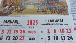 Kalender Jawa 2025 Lengkap Dengan Sasi Wuku Hari Baik dan Tidak Baik [upl. by Awhsoj444]