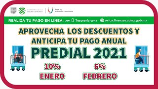 estos son los DESCUENTOS en el PAGO anual del PREDIAL 2021 en la CDMX [upl. by Yttiy166]